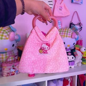 Pink HK Heart Handle Purse